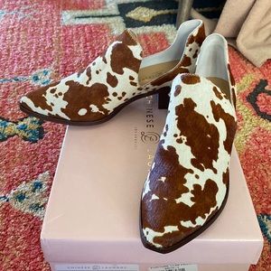 Cowprint booties